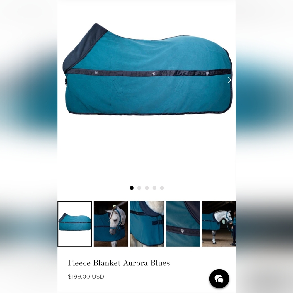 Equestrian Stockholm Fleece Blanket in Aurora Blues Size 145
